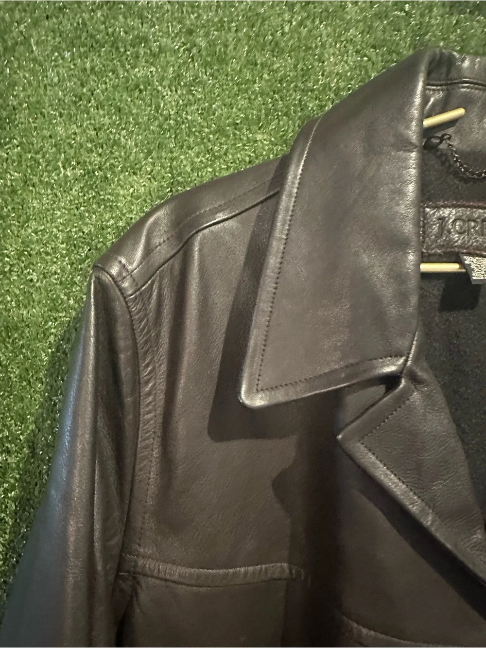 J. Crew Vintage 1990’s Leather Button-Front Jacket in Dark Brown